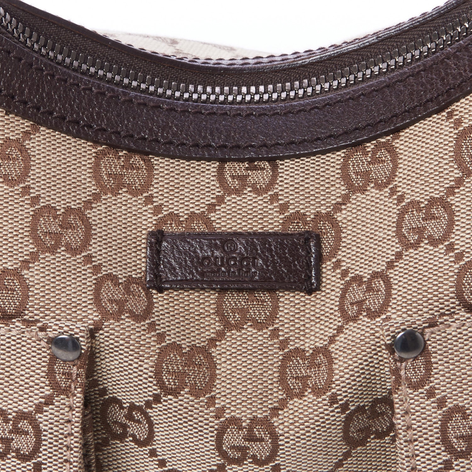 Gucci Monogram Front Pocket Hobo Dark Brown 7 of 9