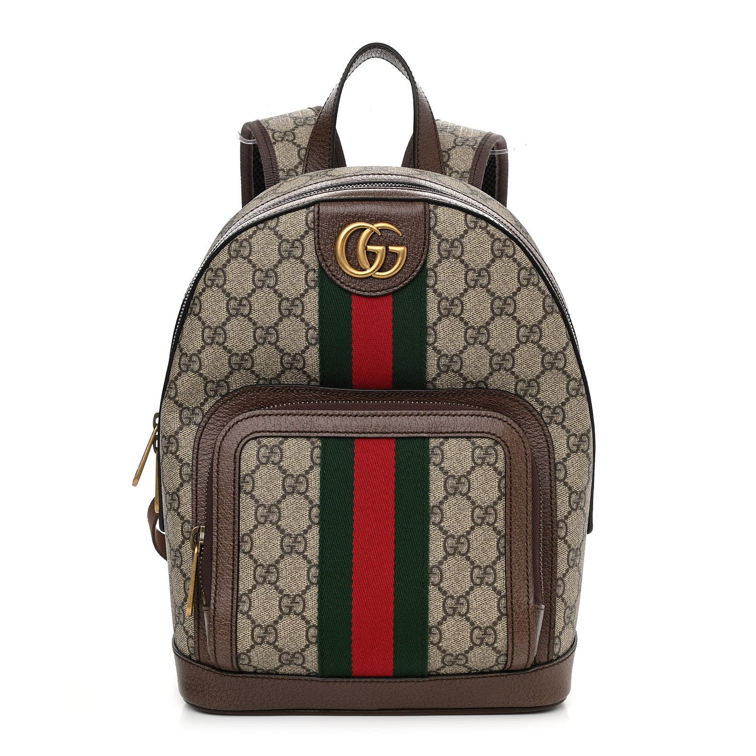 Gucci GG Supreme Monogram Calfskin Web Small Ophidia Day Backpack Beige Ebony New Acero 1 of 11