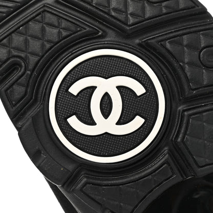 Chanel Nylon Calfskin Suede CC Sneakers 36 Black 6 of 8