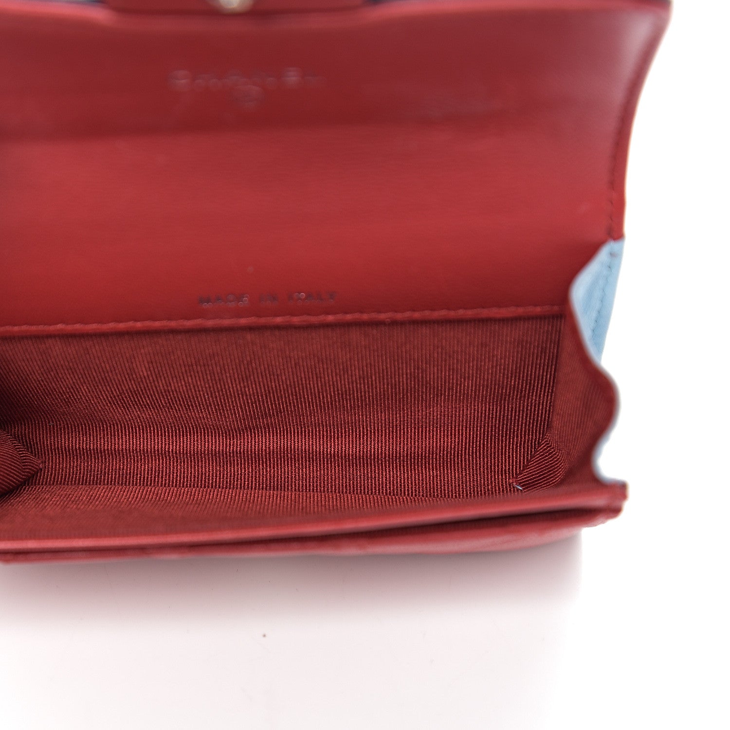 Chanel Lambskin Quilted Tri-Color Card Holder Navy Red Grey 4 of 7