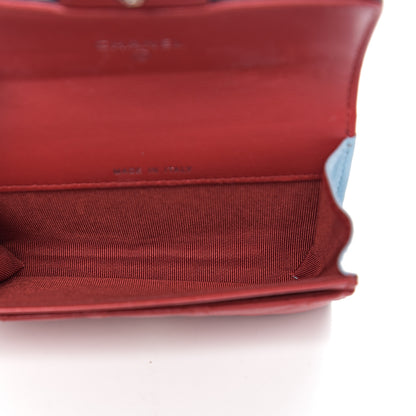 Chanel Lambskin Quilted Tri-Color Card Holder Navy Red Grey 4 of 7