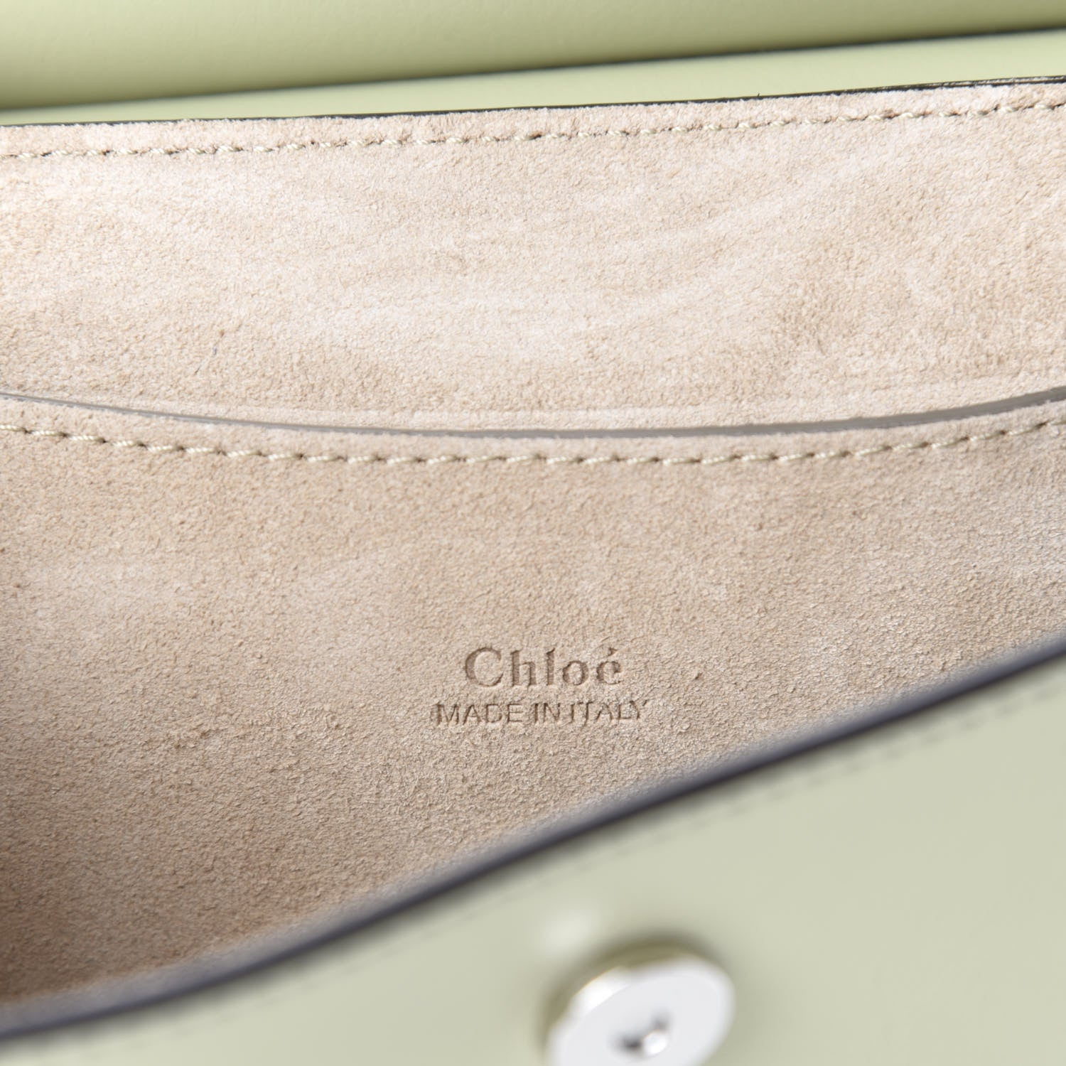 Chloe Calfskin Suede Medium Faye Shoulder Bag Eucalyptus 8 of 10