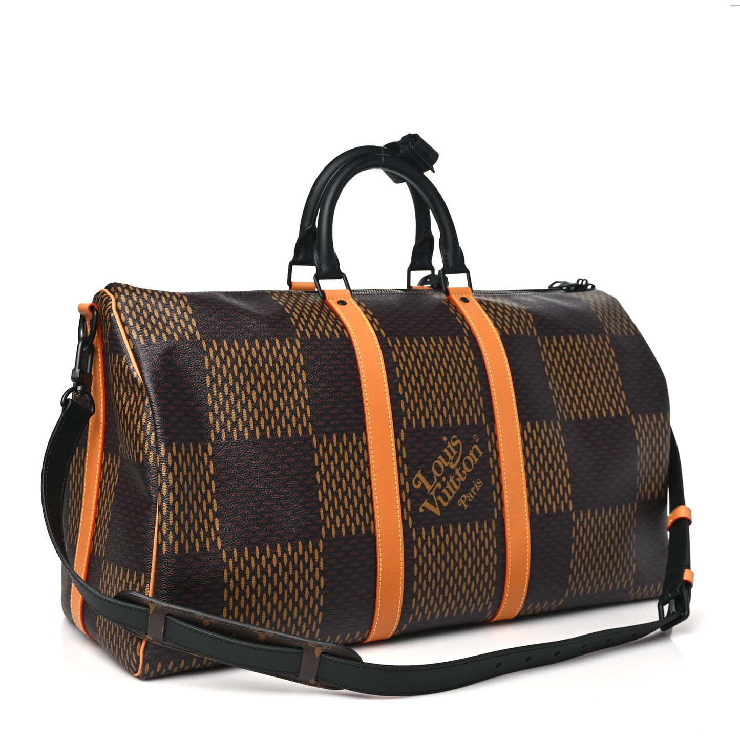 x Nigo Giant Damier Ebene Monogram Keepall Bandouliere 50