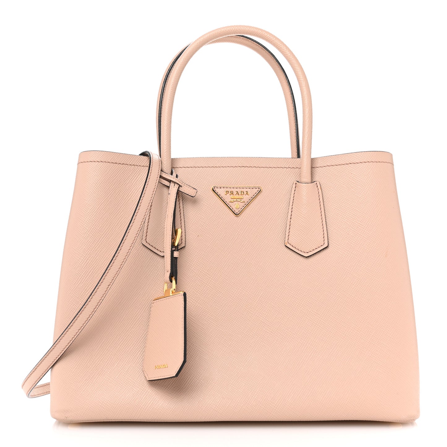 Saffiano Cuir Small Double Bag Cammeo Black