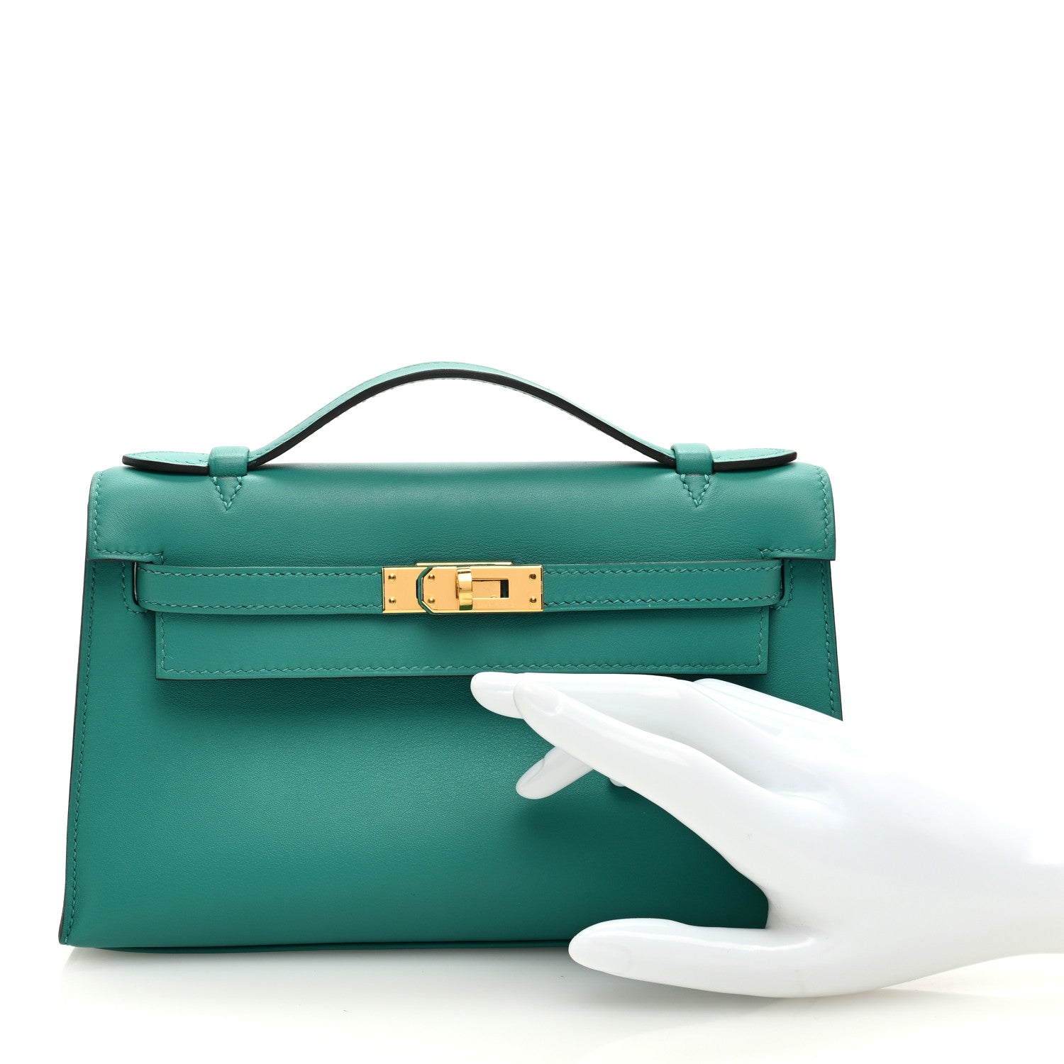Hermes Swift Kelly Pochette Clutch Vert Verone 2 of 9