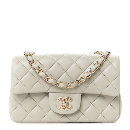 Chanel Lambskin Quilted Mini Rectangular Flap Grey 1 of 12