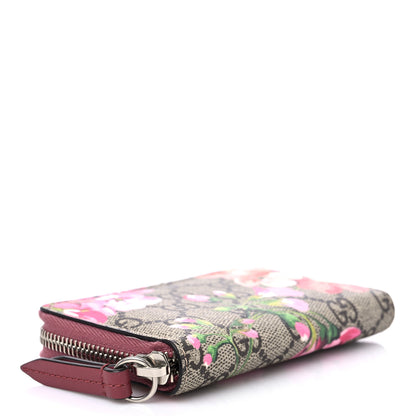 Gucci GG Supreme Monogram Blooms Zip Around Card Case Wallet Beige Multicolor Dry Rose 4 of 7