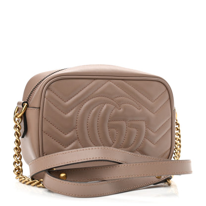 Gucci Calfskin Matelasse Mini GG Marmont Chain Shoulder Bag Porcelain Rose 3 of 12