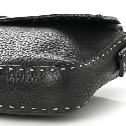 Fendi Calfskin Romano Selleria Baguette Black 9 of 13