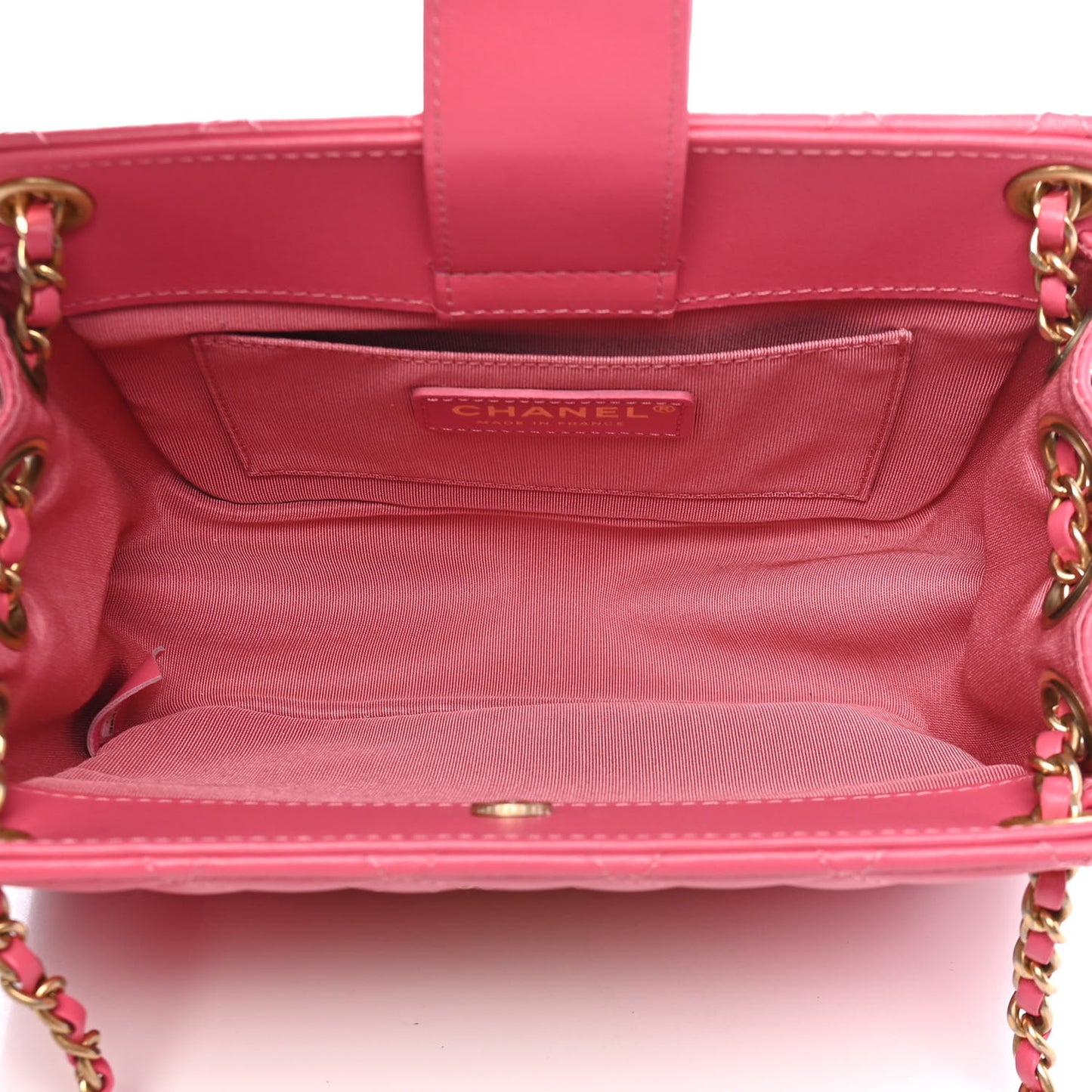 Calfskin Quilted CC Small Once Upon A Time Tote Pink