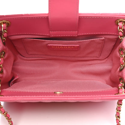 Chanel Calfskin Quilted CC Small Once Upon A Time Tote Pink 4 of 8
