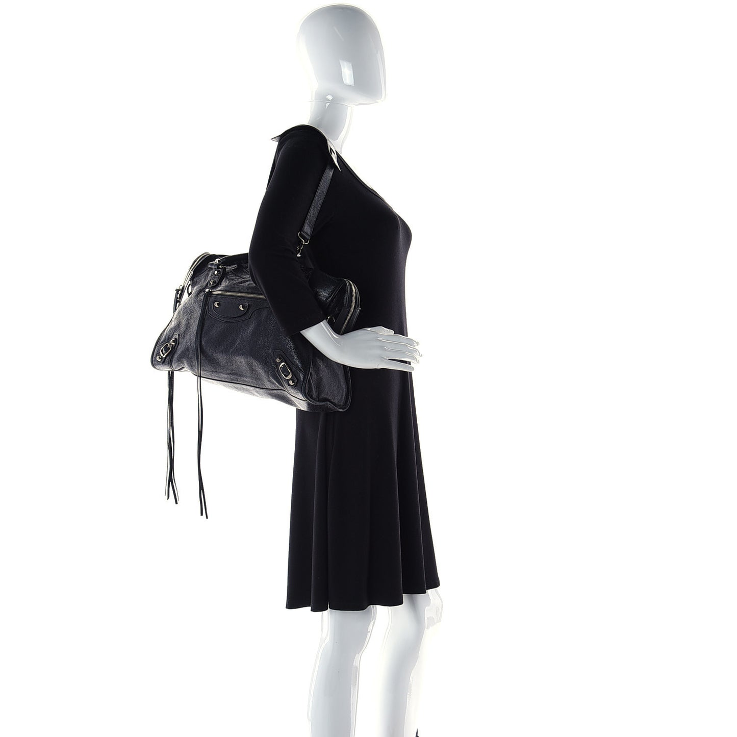 Agneau Classic Silver Hardware City Black