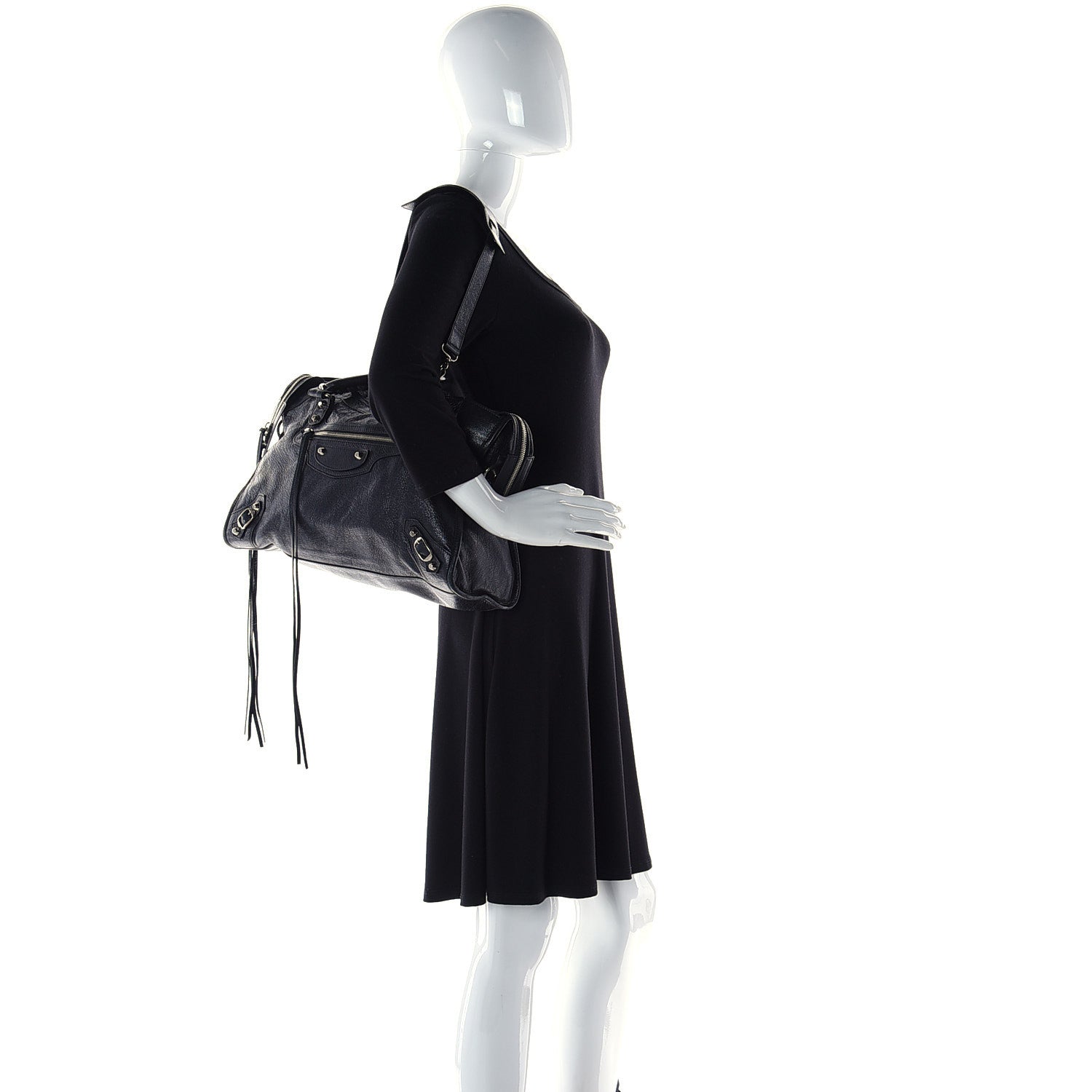 Balenciaga Agneau Classic Silver Hardware City Black 4 of 7