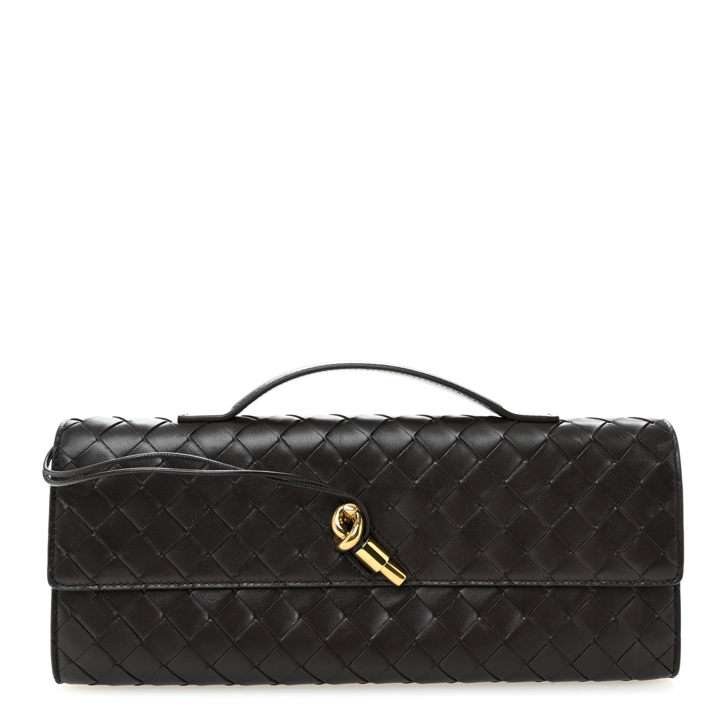Nappa Intrecciato Long Andiamo Top Handle Clutch Fondant