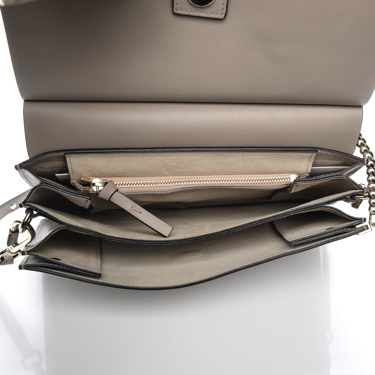 Calfskin Suede Medium Faye Shoulder Bag Motty Grey