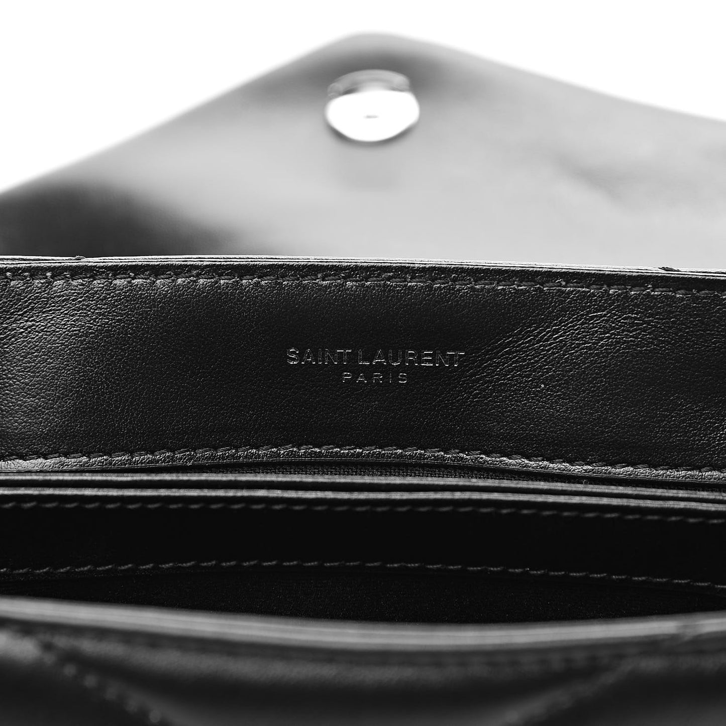 Calfskin Y Quilted Monogram Toy Loulou Crossbody Bag Black