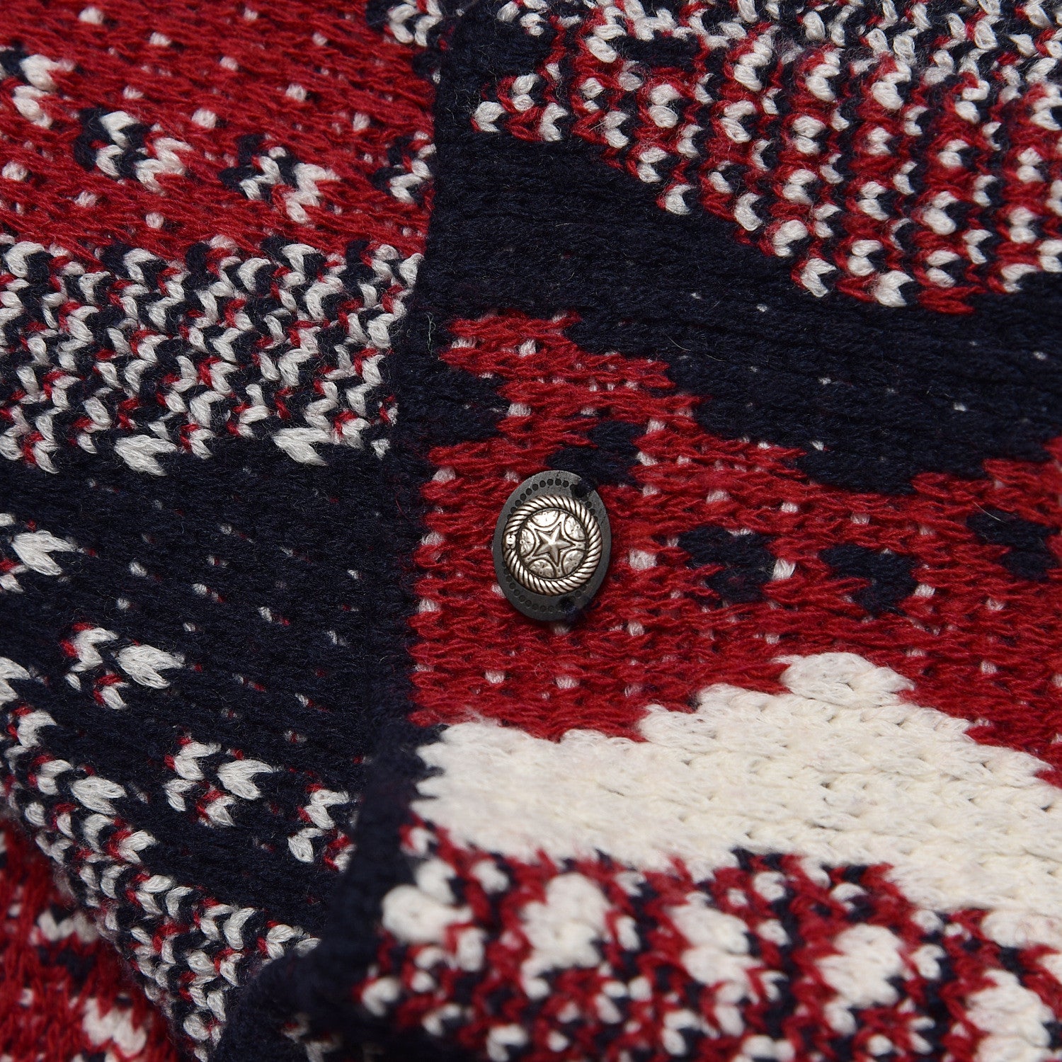 Chanel Wool Cashmere Paris-Dallas Striped Shawl Blue Red White 4 of 5
