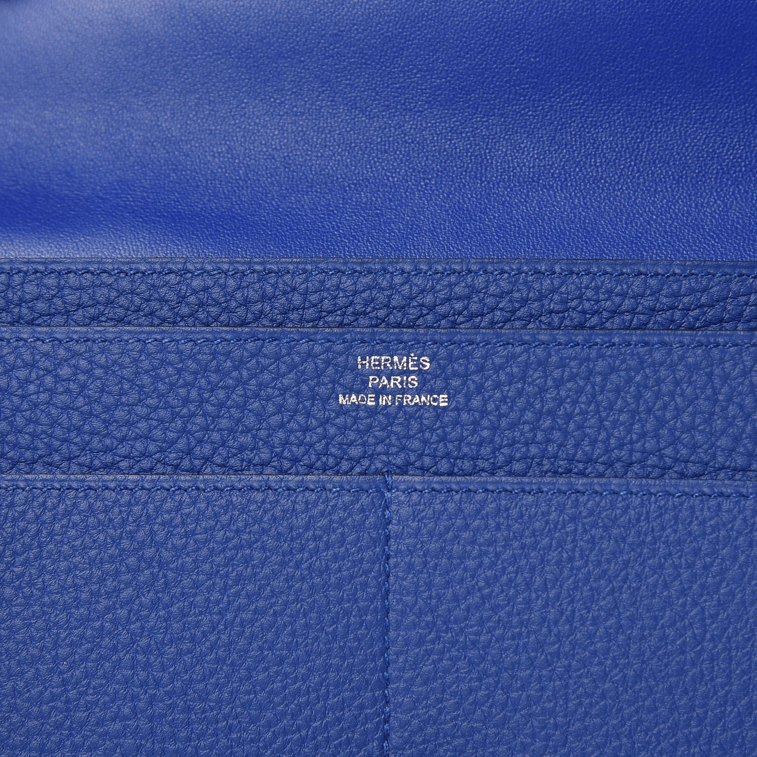 Hermes Togo Dogon Duo Wallet Bleu Electrique 6 of 9