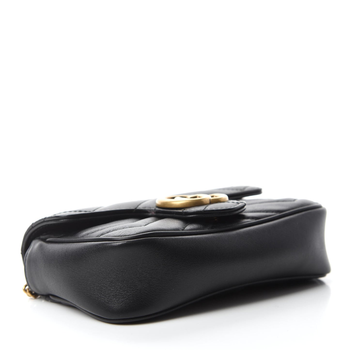 Calfskin Matelasse Super Mini GG Marmont Shoulder Bag Black
