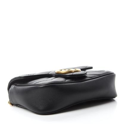Gucci Calfskin Matelasse Super Mini GG Marmont Shoulder Bag Black 4 of 12