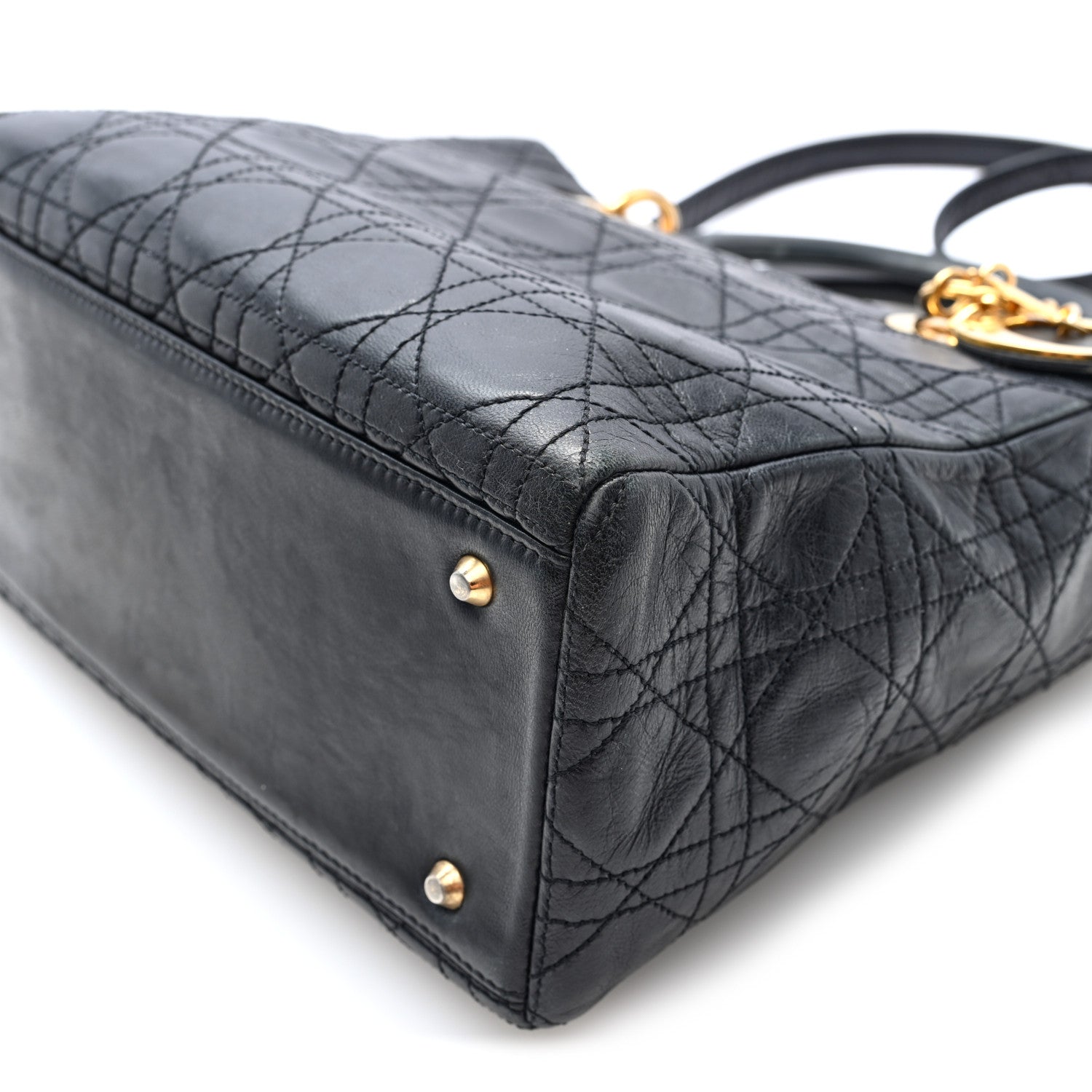 Christian Dior Lambskin Cannage Medium Lady Dior Black 10 of 10