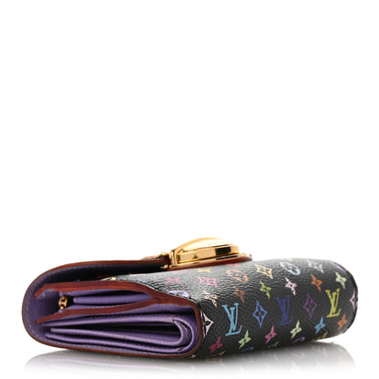 Louis Vuitton Monogram Multicolor Joey Wallet Black Violet 4 of 15