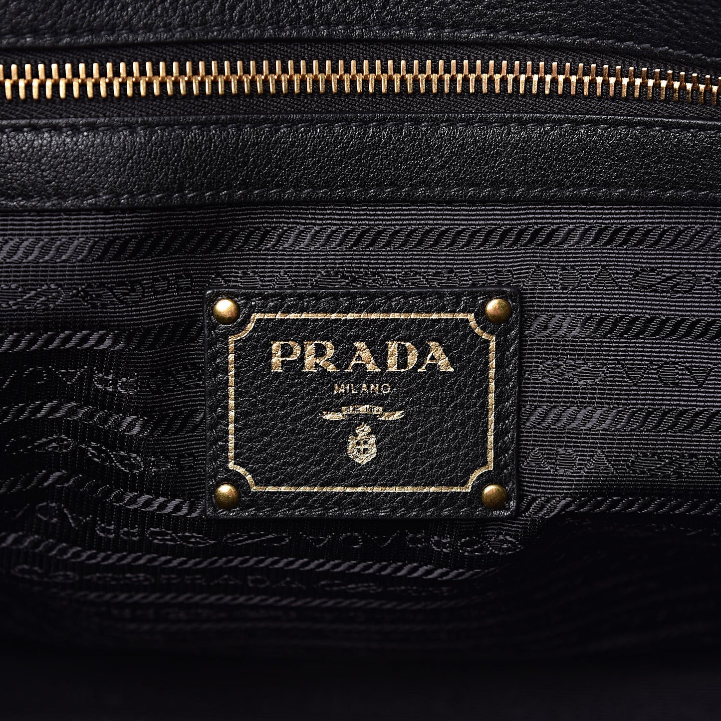 Vitello Phenix Embossed Logo Tote Black