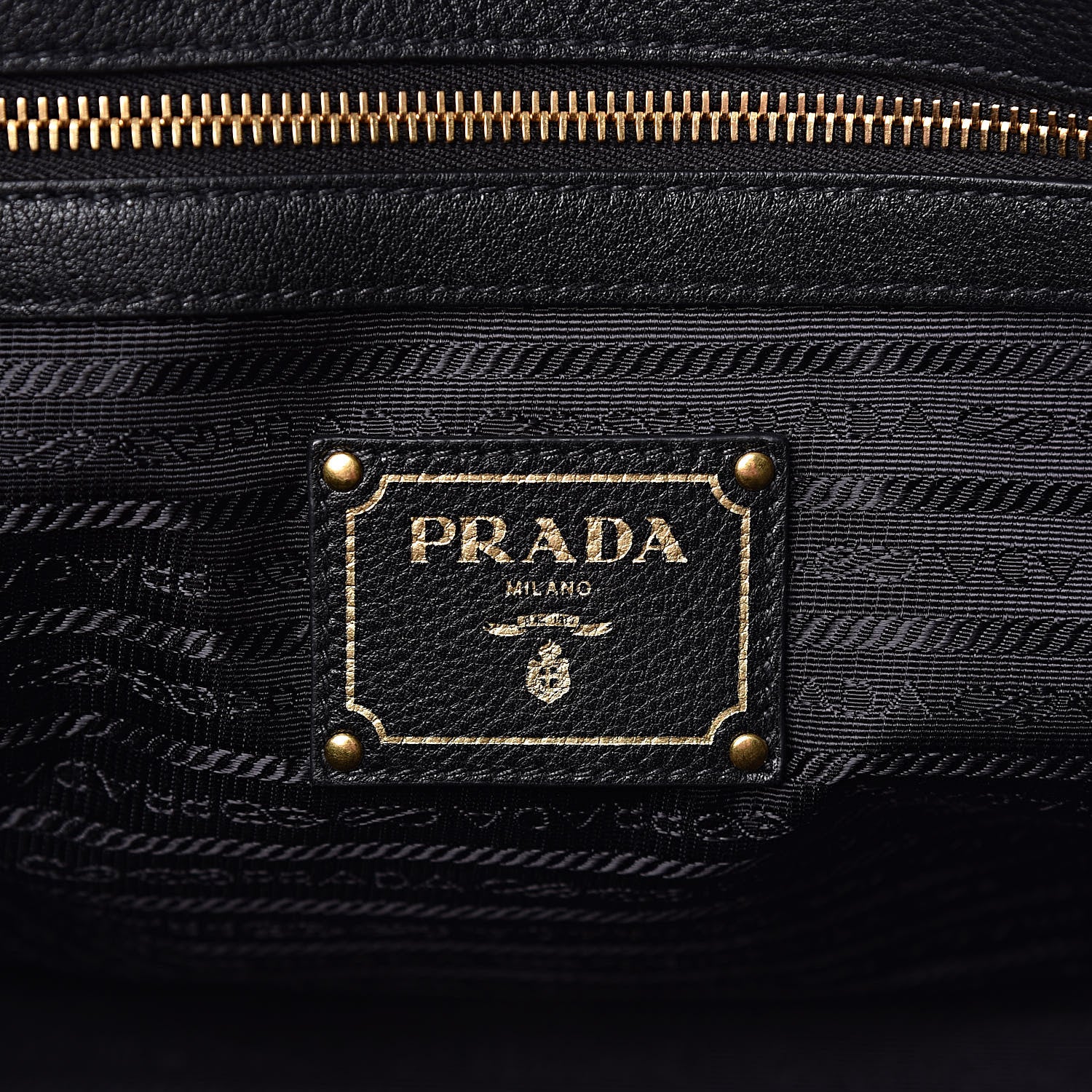 Prada Vitello Phenix Embossed Logo Tote Black 6 of 10