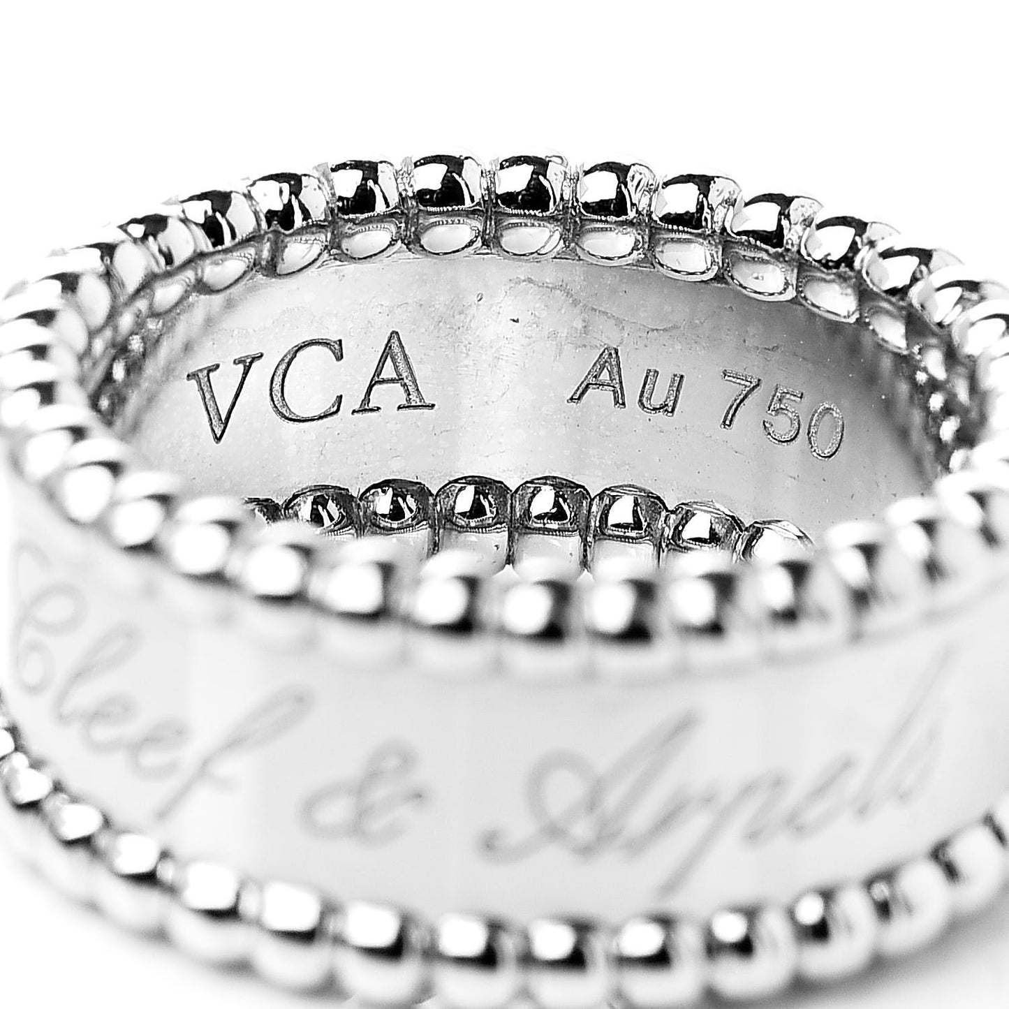 18K White Gold Perlee Signature Ring 47 4