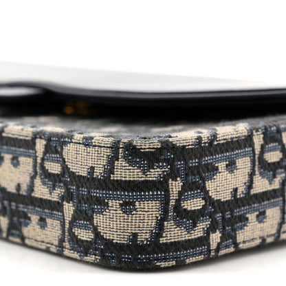 Christian Dior Oblique Smooth Calfskin Medium Saddle Pouch With Chain Blue 10 of 10