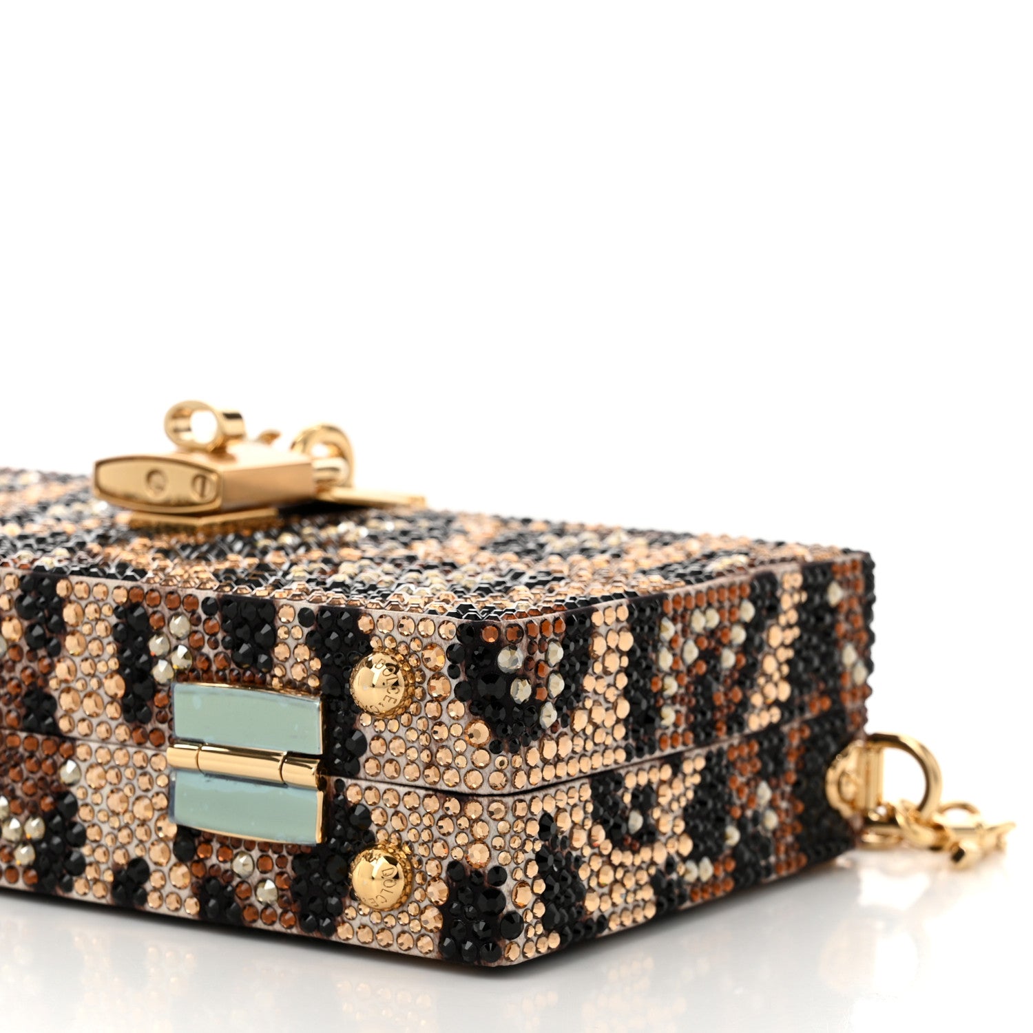 Dolce & Gabbana DOLCE GABBANA Satin Crystal Embellished Box Leopard 9 of 10