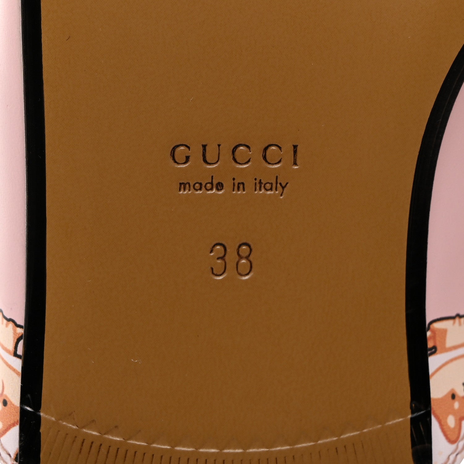 Gucci X PIKARAR Calfskin Monogram Print Womens Princetown Slippers 38 Pink Multicolor 6 of 9