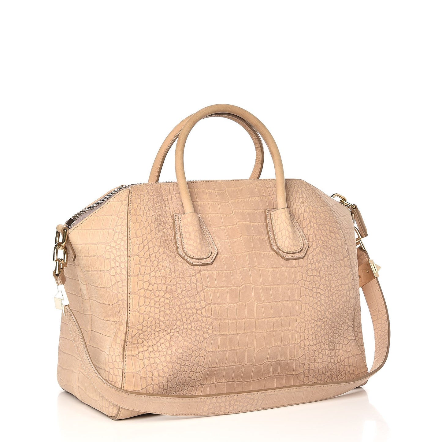 Nubuck Crocodile Embossed Medium Antigona Beige