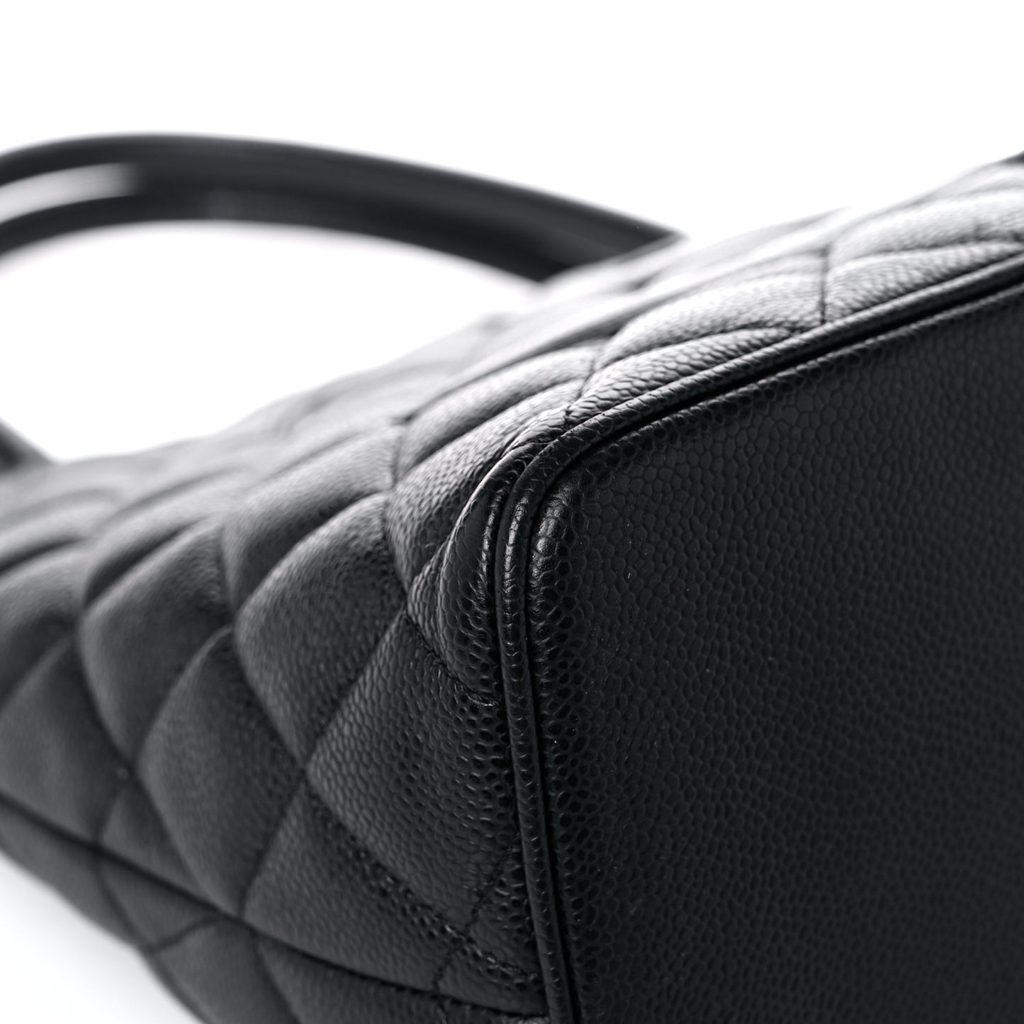 Caviar Quilted Medallion Tote Black