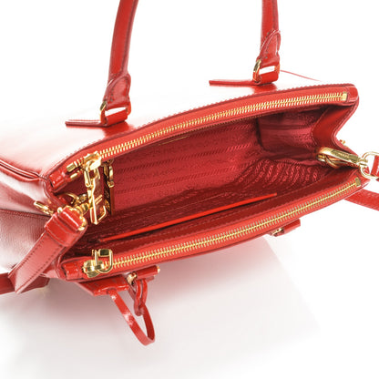 Prada Saffiano Vernice Mini Galleria Double Zip Tote Rosso 5 of 8