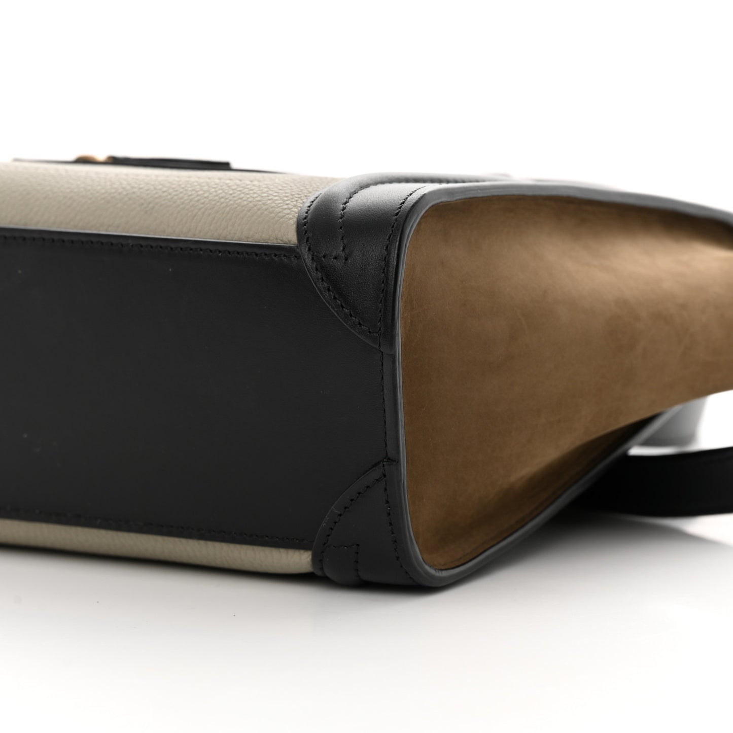 Baby Grained Calfskin Nubuck Nano Tri-Color Luggage Stone