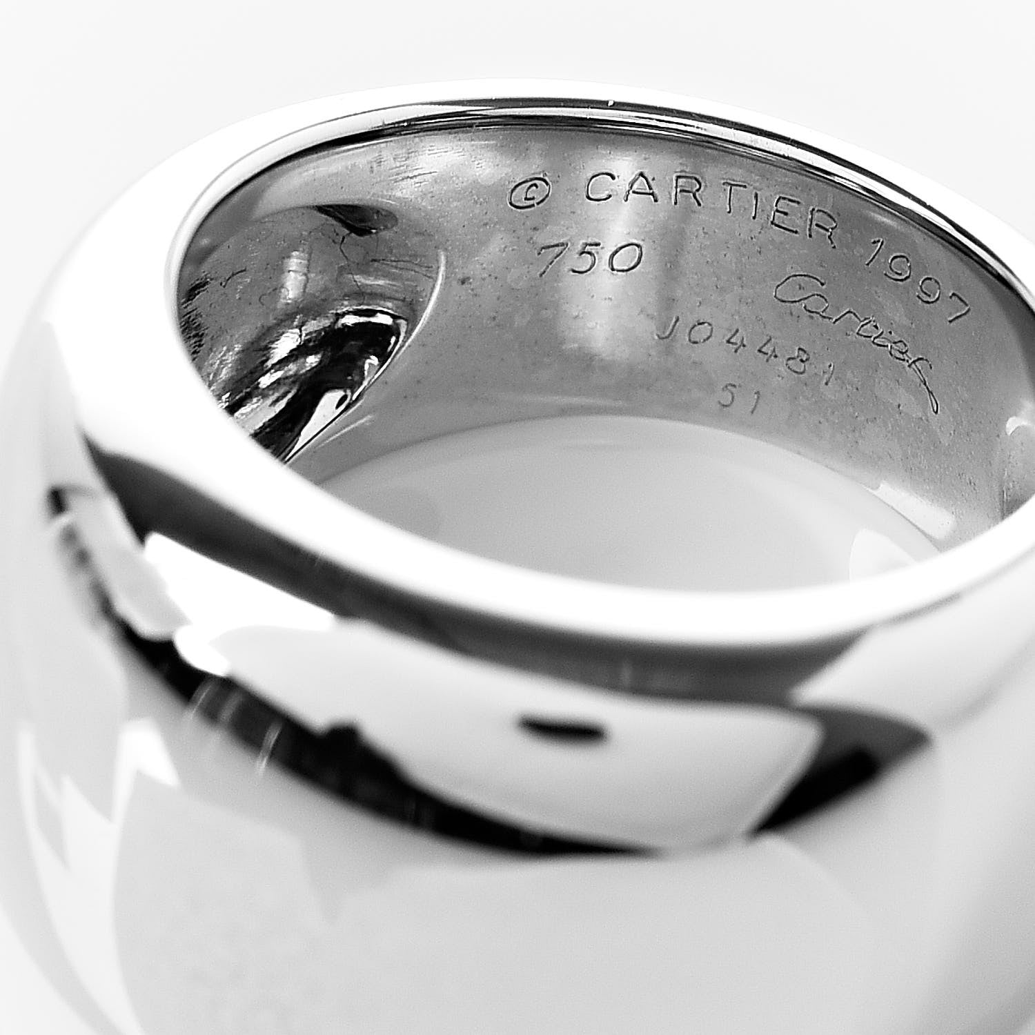 Cartier 18K White Gold Nouvelle Vague Dome Ring 51 5.75 4 of 4