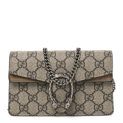 Gucci GG Supreme Monogram Super Mini Dionysus Shoulder Bag Taupe 1 of 9