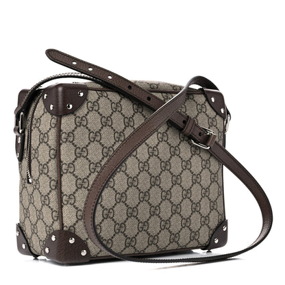 Gucci GG Supreme Monogram Textured Calfskin Square Messenger Bag Beige Ebony New Acero 3 of 10