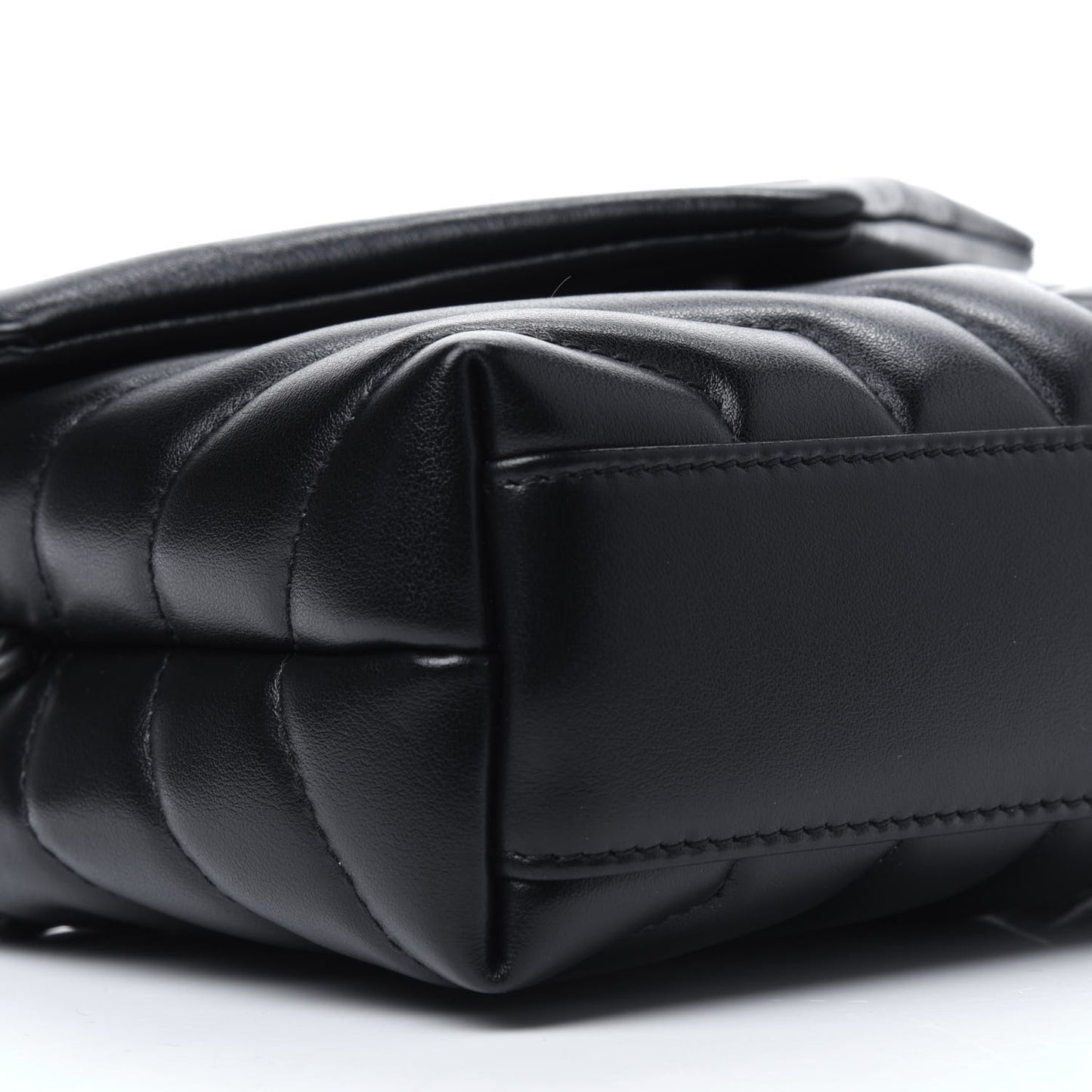 Calfskin Y Quilted Monogram Toy Loulou Crossbody Bag Black