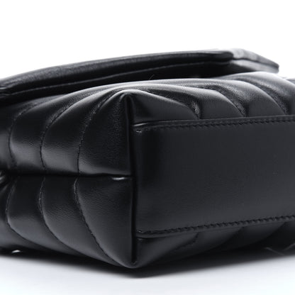 Saint Laurent Calfskin Y Quilted Monogram Toy Loulou Crossbody Bag Black 10 of 13