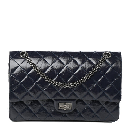 Chanel Aged Calfskin Quilted 2.55 Reissue 226 Flap Dark Navy Blue 1 of 10