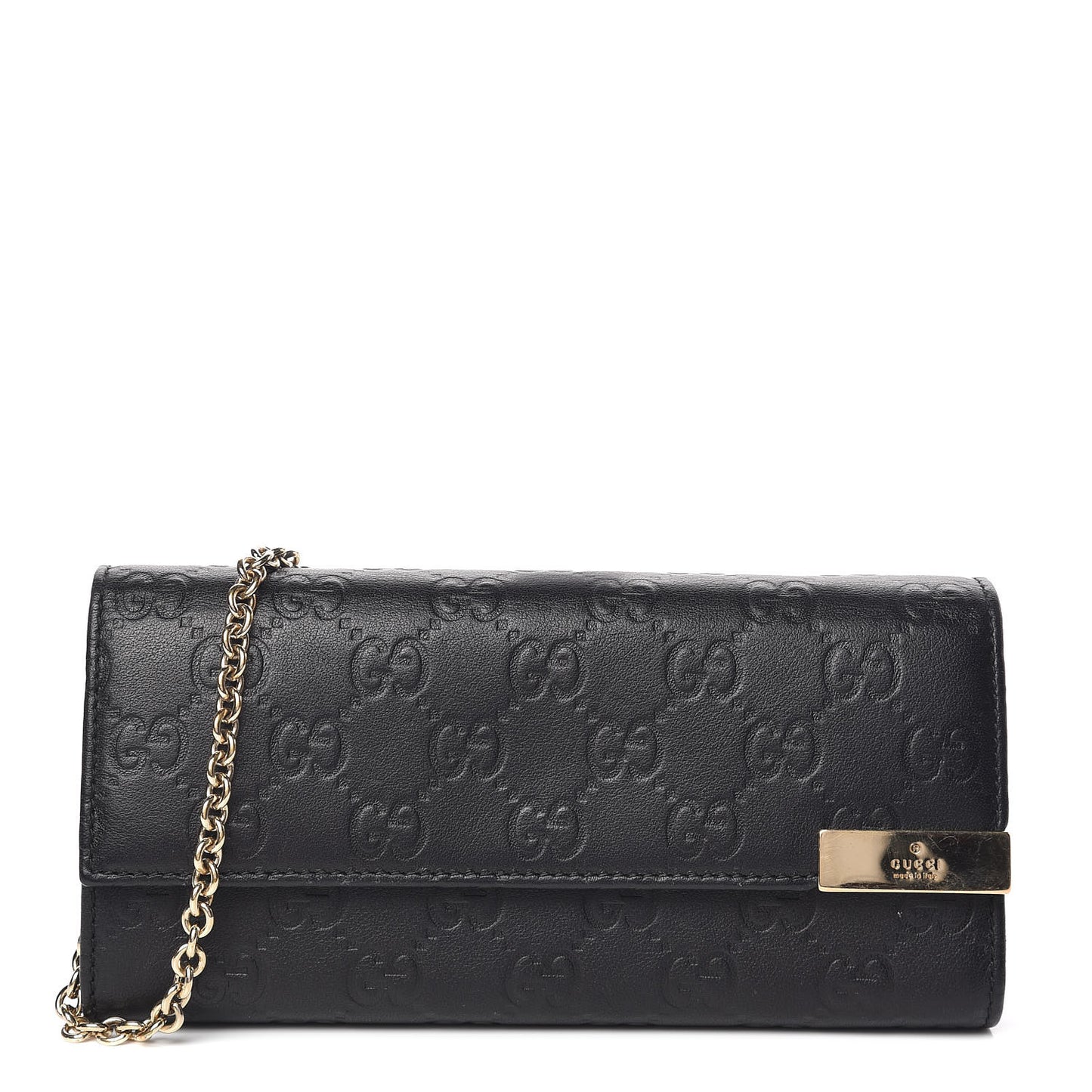Guccissima Signature Dice Chain Wallet Black