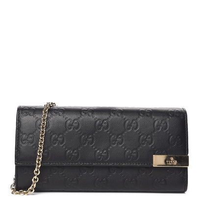 Gucci Guccissima Signature Dice Chain Wallet Black 1 of 10