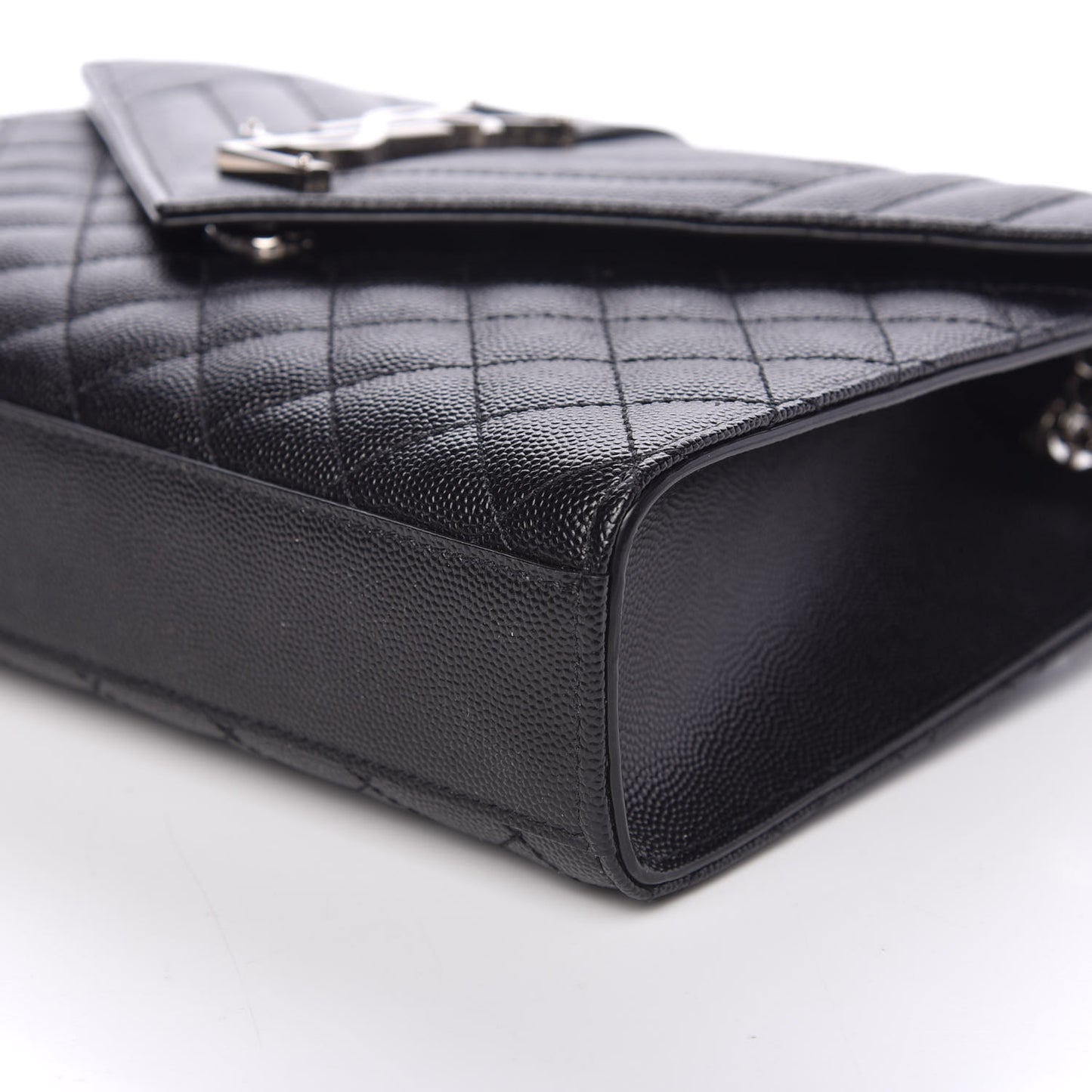 Grain De Poudre Textured Mixed Matelasse Triquilt Medium Monogram Satchel Black