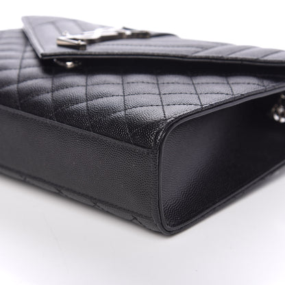 Saint Laurent Grain De Poudre Textured Mixed Matelasse Triquilt Medium Monogram Satchel Black 8 of 8