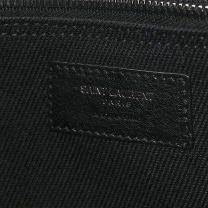 Saint Laurent Linen Calfskin Rive Gauche Tote Black 6 of 8