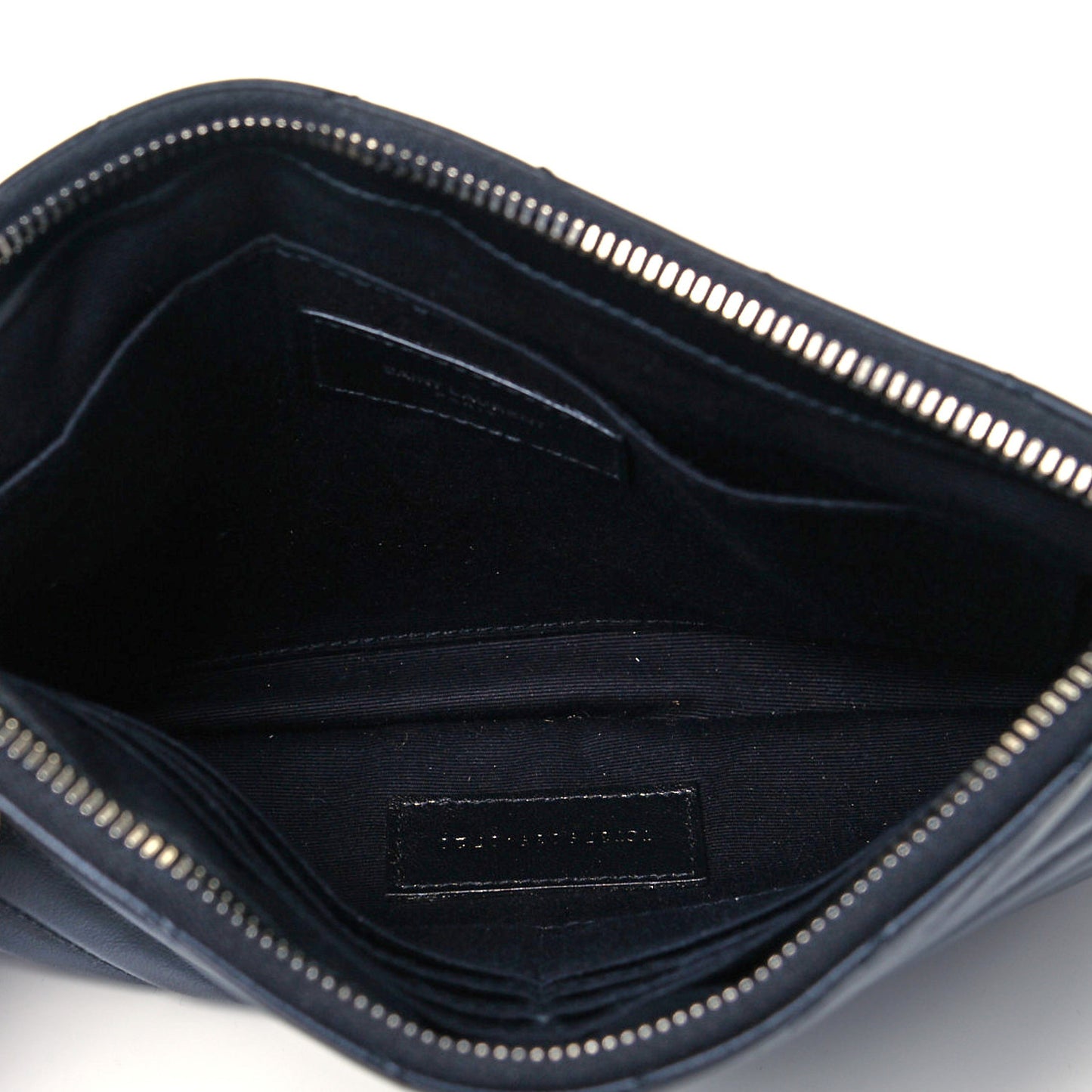 Calfskin Matelasse Chevron Monogram A5 Wristlet Black