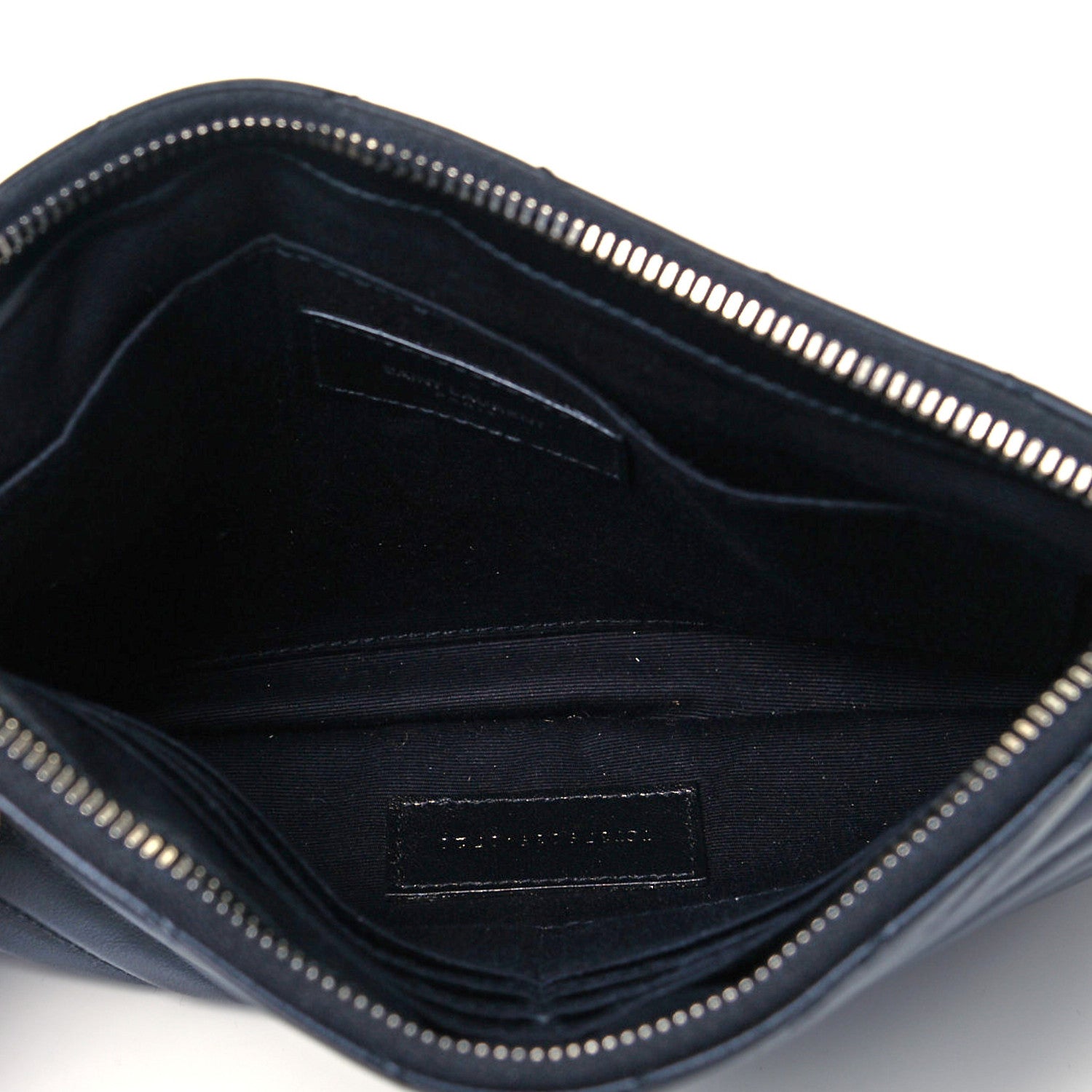 Saint Laurent Calfskin Matelasse Chevron Monogram A5 Wristlet Black 5 of 7
