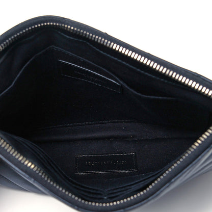 Saint Laurent Calfskin Matelasse Chevron Monogram A5 Wristlet Black 5 of 7